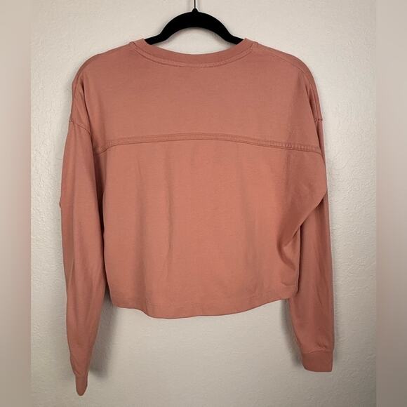 Nike Women's Salmon Cropped Crewneck Pullover Long Sleeve Relaxed Fit Size XS - Picture 6 of 6